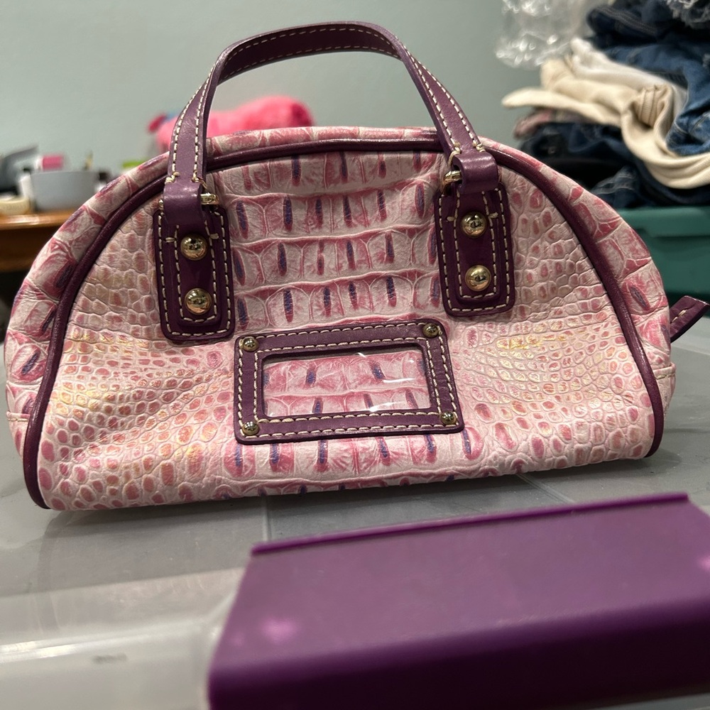 Pink and Purple Crocodile Pattern Women's Bag